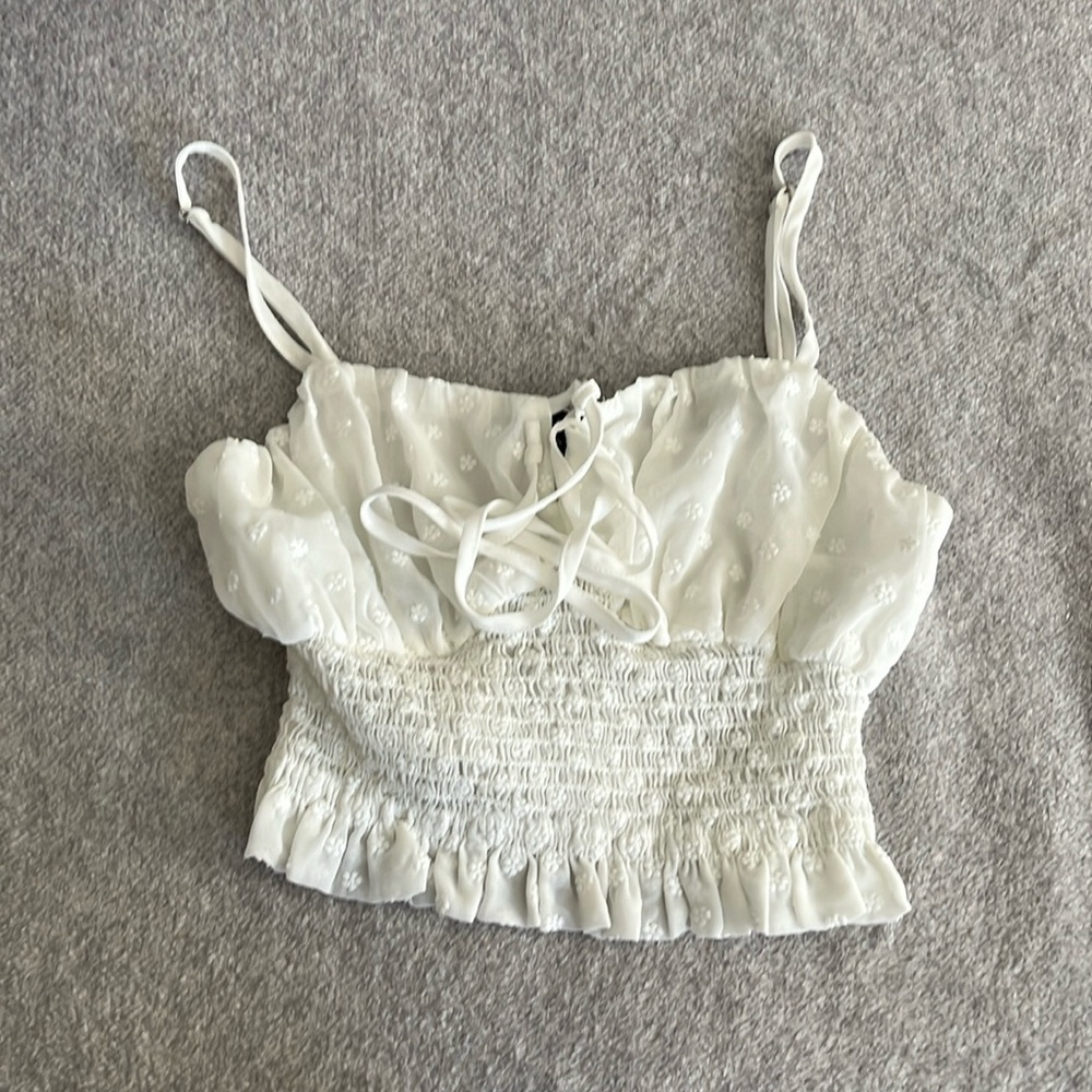 Kendall & Kylie white crop top